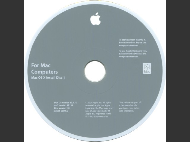 Mac OS X 10.4.10 - Mac Mini 1.83 Core 2 Duo (2007) (2007)