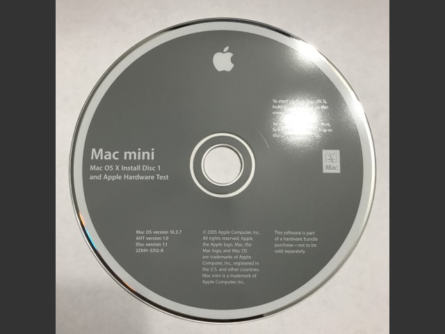 Mac OS X 10.3.7 for Mac Mini G4 1.25ghz or 1.42ghz (691-5312-A + 691-5212-A) (2005)