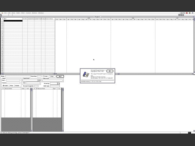 Microsoft Project 1.1 (1991)