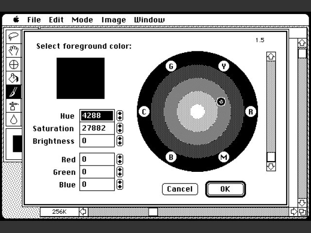 The early 16-bit RGB color picker. 