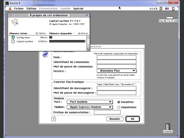 Mac OS 7.6.1 FRENCH pre-installed / DSK image for Basilisk II (1997)