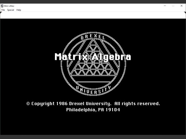 Matrix Algebra for Drexel University (1986)