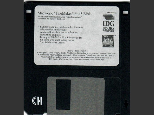 Macworld FileMaker Pro 3 Bible Companion Disk (1996)