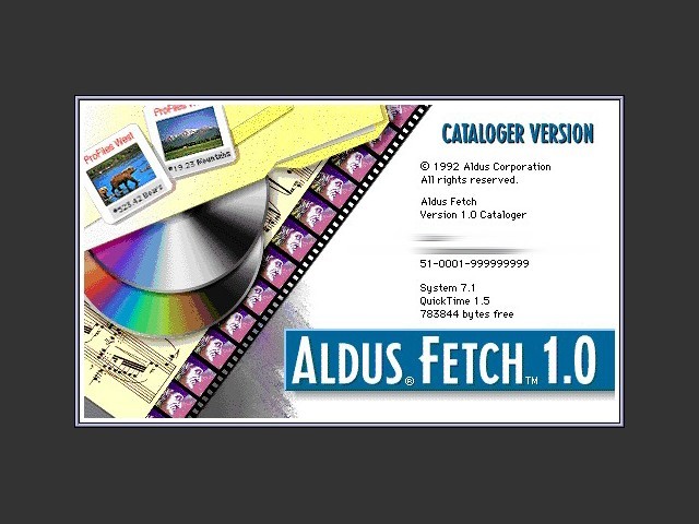 Aldus Fetch 1.0 (Cataloger) (1992)