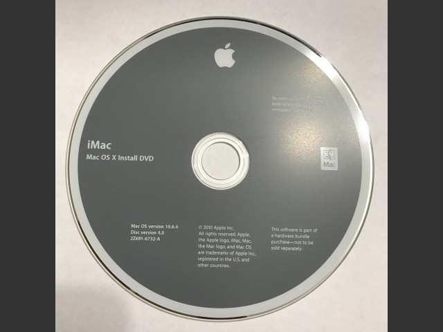 iMac Mac OS X 10.6.4 Install Disc v4.0 (DVD DL) (2010)