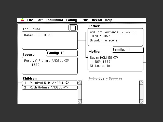 Personal Ancestral File: Family Records & Research Data Filer (1988)