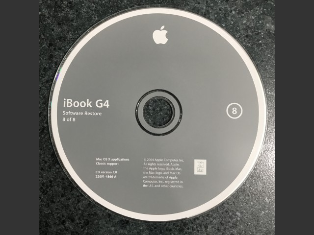 691-4859-A,,iBook G4. Software Restore (8 CD set) Mac OS X applications. Classic... (2004)