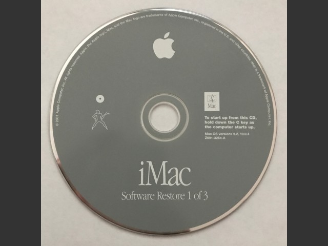 Mac OS 9.2 - Mac OS X 10.0.4 (iMac G3) (691-3264-A,Z) (CD) (2001)