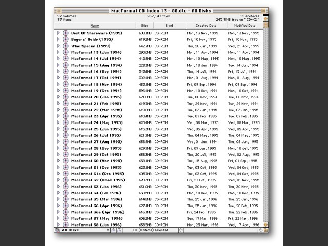 MacFormat CD Issues Index (DiskTracker catalog) (0)
