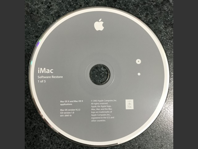 iMac Restore Mac OS X and Mac OS 9 applications SSW v9.2.2 Disc v1.0 2002 (CD) (2002)