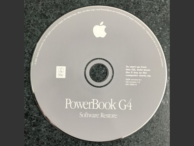 691-2957-A,0Z,Apple PowerBook G4 M5884. Mac OS v9.1 Software Install (CD) (2001)
