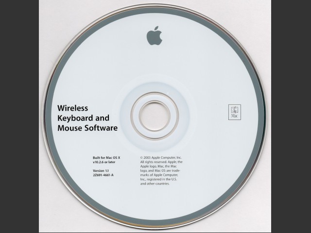 691-4661-A,2Z,Wireless Keyboard & Mouse Software for Mac OS X v10.2.6 or later v1.1 (2003)