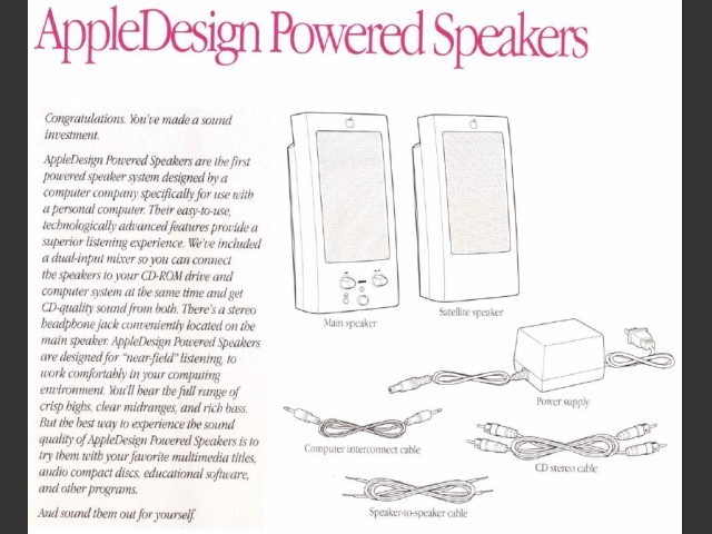 AppleDesign Powered Speakers (Manual) (1993)