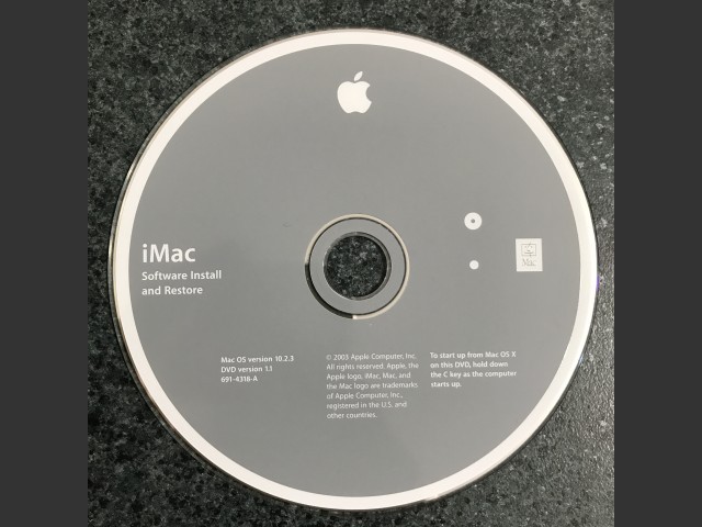 Mac OS X 10.2.3 (Disc 1.1) (iMac) (691-4318-A) (DVD) (2003)