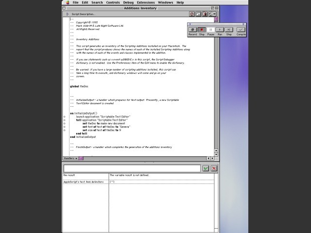 Script Debugger 1.0 (1995)