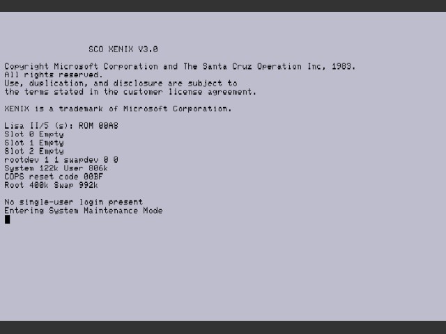 Multiplan for Apple Lisa Xenix (1985)