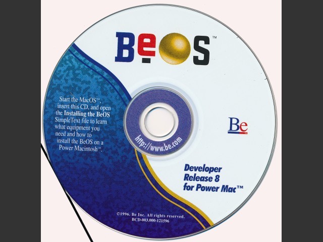 BeOS Developer Release 8.2 & 8.3 for Power Mac (1996)