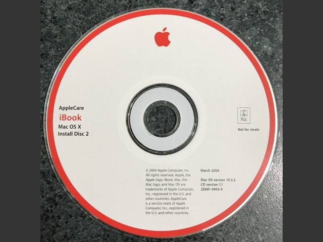 691-4942-A,2Z,AppleCare. iBook. Mac OS X Install 2004-03 (CD) (2003)