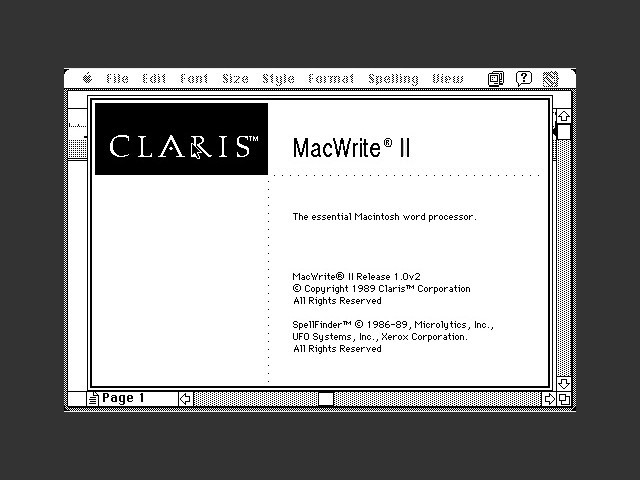 Claris MacWrite II (1989)