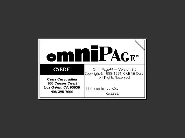 Omnipage 3.0 FR + Omnitranslator (1991)