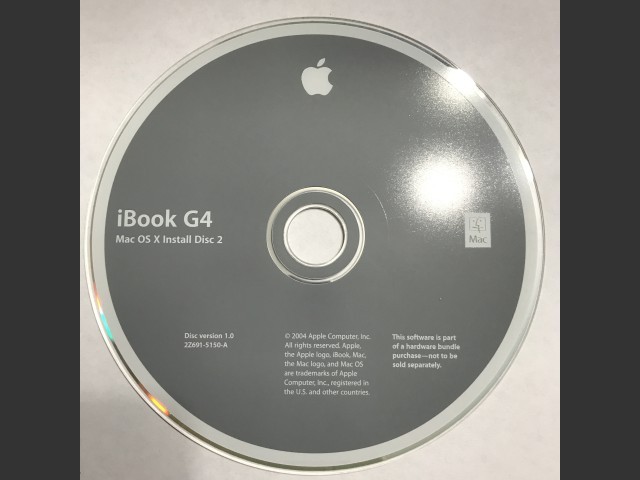 691-5148-A,2Z,iBook G4. Mac OS X Install (2 CD set) Mac OS v10.3.5. Disc v1.0 2004 (DVD) (2004)