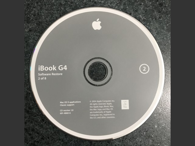 691-4859-A,,iBook G4. Software Restore (8 CD set) Mac OS X applications. Classic... (2004)