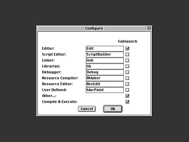 Configure window 