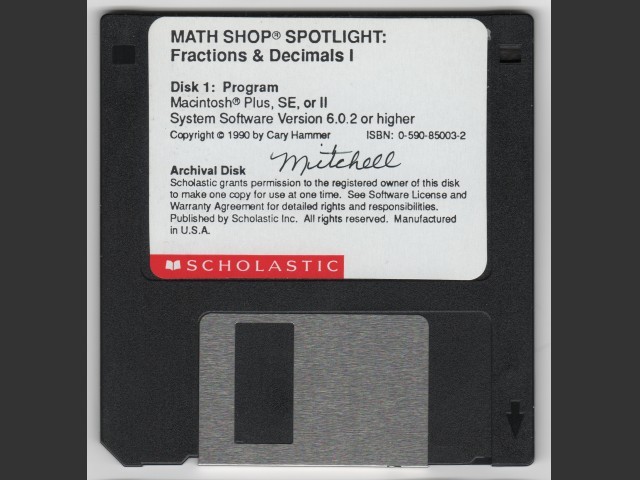 Math Shop Spotlight: Fractions & Decimals I (1990)