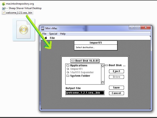 Disk image wrap tutorial Mini vMac package (2019)