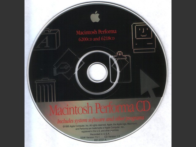 System 7.5.1 (Disc 1.0) (Performa 6200CD, 6218CD) (691-0727-A) (CD) (1995)