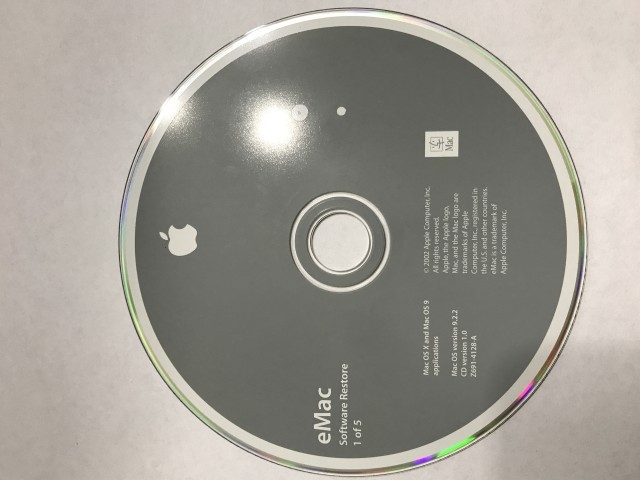 eMac Software Restore (5 CD set) Mac OS X & Mac OS 9 applications SSW 9.2.2 Disc v1.0... (2002)