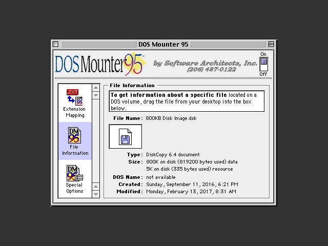 DOS Mounter 95 control panel 2 