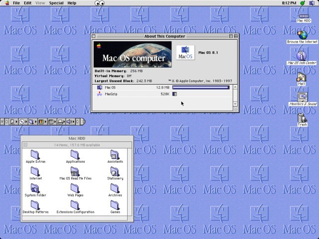 Mac OS 8.1.HFV (68K, for BasiliskII) (1997)