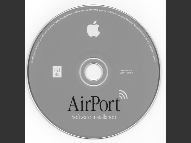 AirPort Software Installation Disc v2.1.1 (CD) (2002)