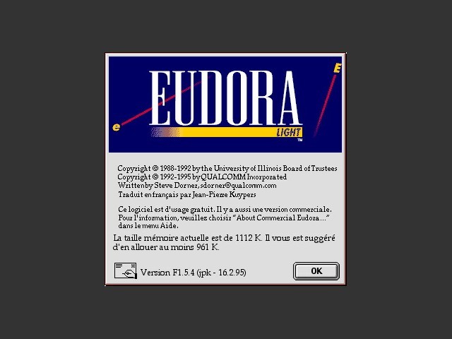 Eudora Light 1.5.4 (FR) (1996)