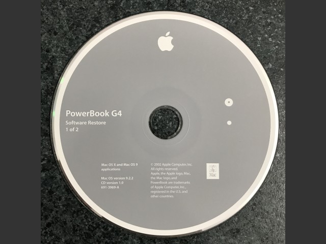 PowerBook G4 Software Restore Mac OS X + Mac OS 9 applications Mac OS v9.2.2 Disc v1.0... (2002)