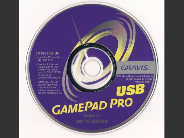 Gravis GamePad Pro USB driver CD (1998)