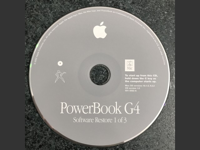 691-3562-A,,PowerBook G4. Software Restore (3 CD set) Mac OS v10.1.4, v9.2.2. Disc v1.0... (2002)