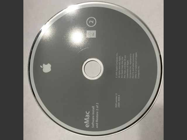 eMac Software Install & Restore (2 DVD set) Disc v1.1 (DVD) (2004)