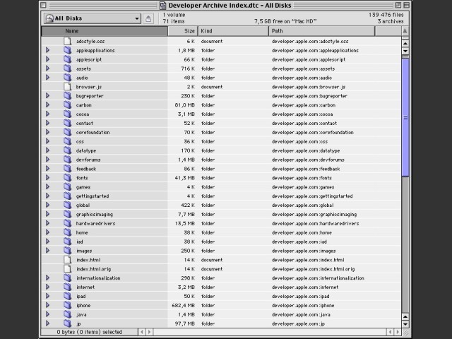 developer.apple.com FTP Archive (a.k.a. ftp.apple.com/developer) (2008-02-01 archive) (2008)