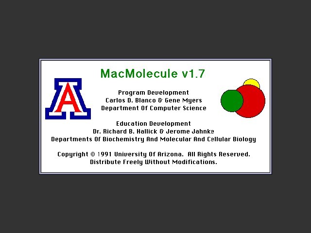 MacMolecule v1.7 (1992)
