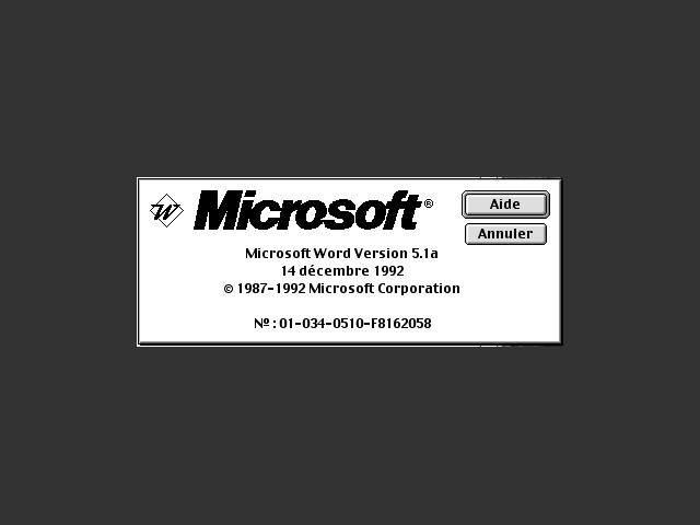 Microsoft Word 5.1 [fr_FR] (1992)
