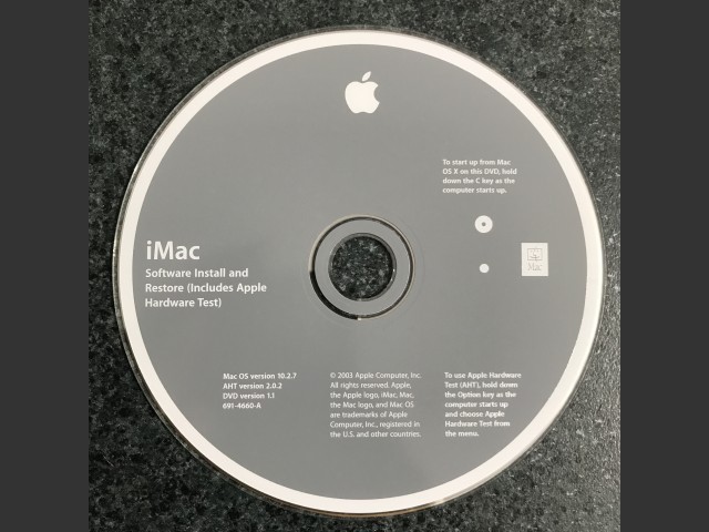 Mac OS X 10.2.7 (iMac G4 Flat Panel (Late 2003 or USB 2.0)) (2003)