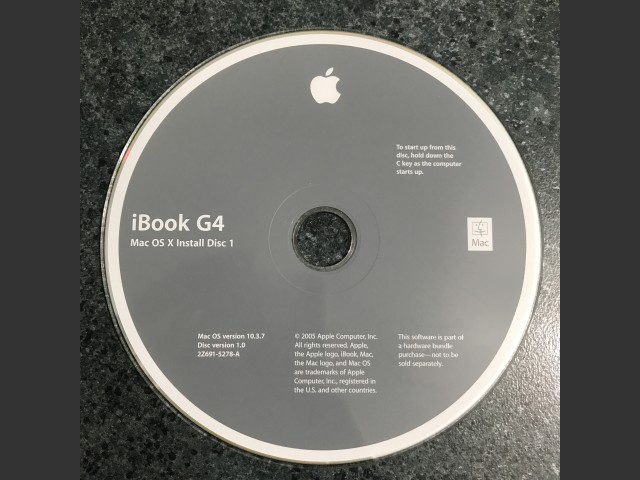 691-5278-A,2Z,iBook G4. Mac OS X Install (3 CD set) Disc v1.0 2005 (DVD) (2004)