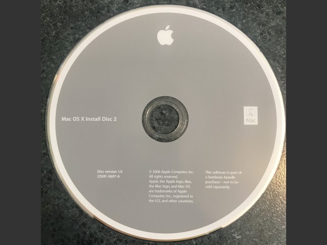 iMac. Mac OS X Install Disc 1. Mac OS v10.4.4. AHT v3A100. Disc v1.1 (DVD) (2006)