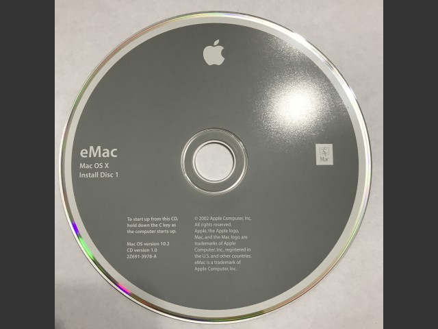 Mac OS X 10.2 (Disc 1.0) (eMac) (CD) (2002)
