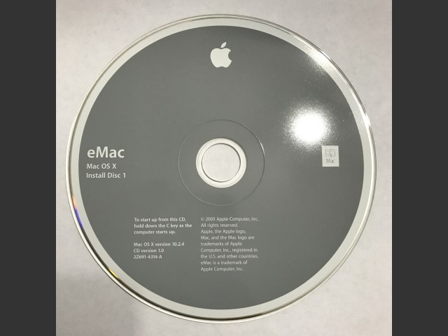Mac OS X 10.2.4 (Disc 1.0) (eMac) (CD) (2003)