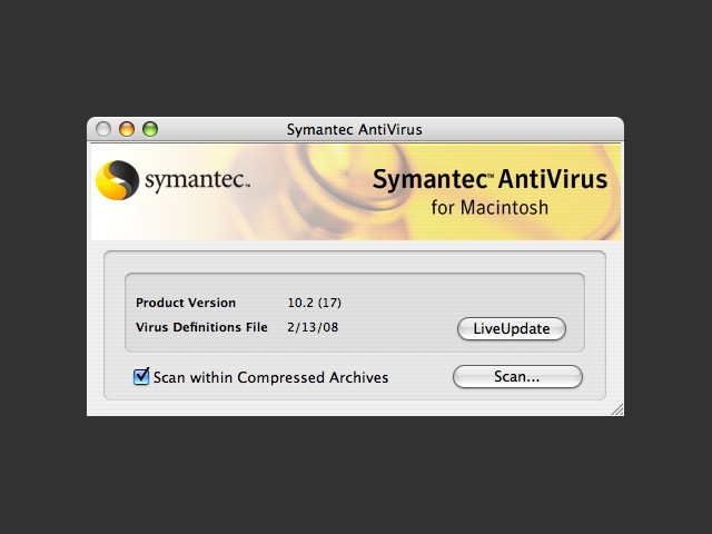 Symantec Antivirus 10.2 for Mac (2007)