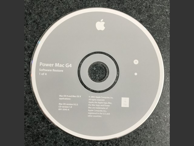 Power Mac G4 Software Restore Mac OS 9 & Mac OS X applications Mac OS v9.2.2 Disc v1.0... (2002)