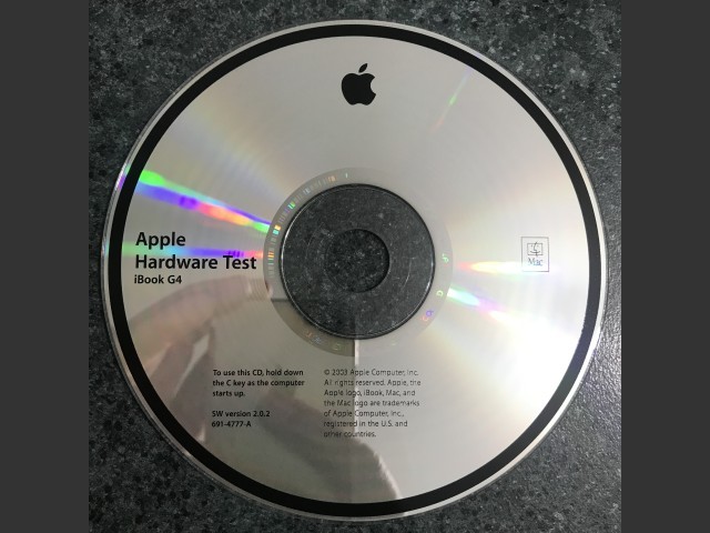 691-4777-A,,Apple Hardware Test v2.0.2. iBook G4 2003 (CD) (2003)